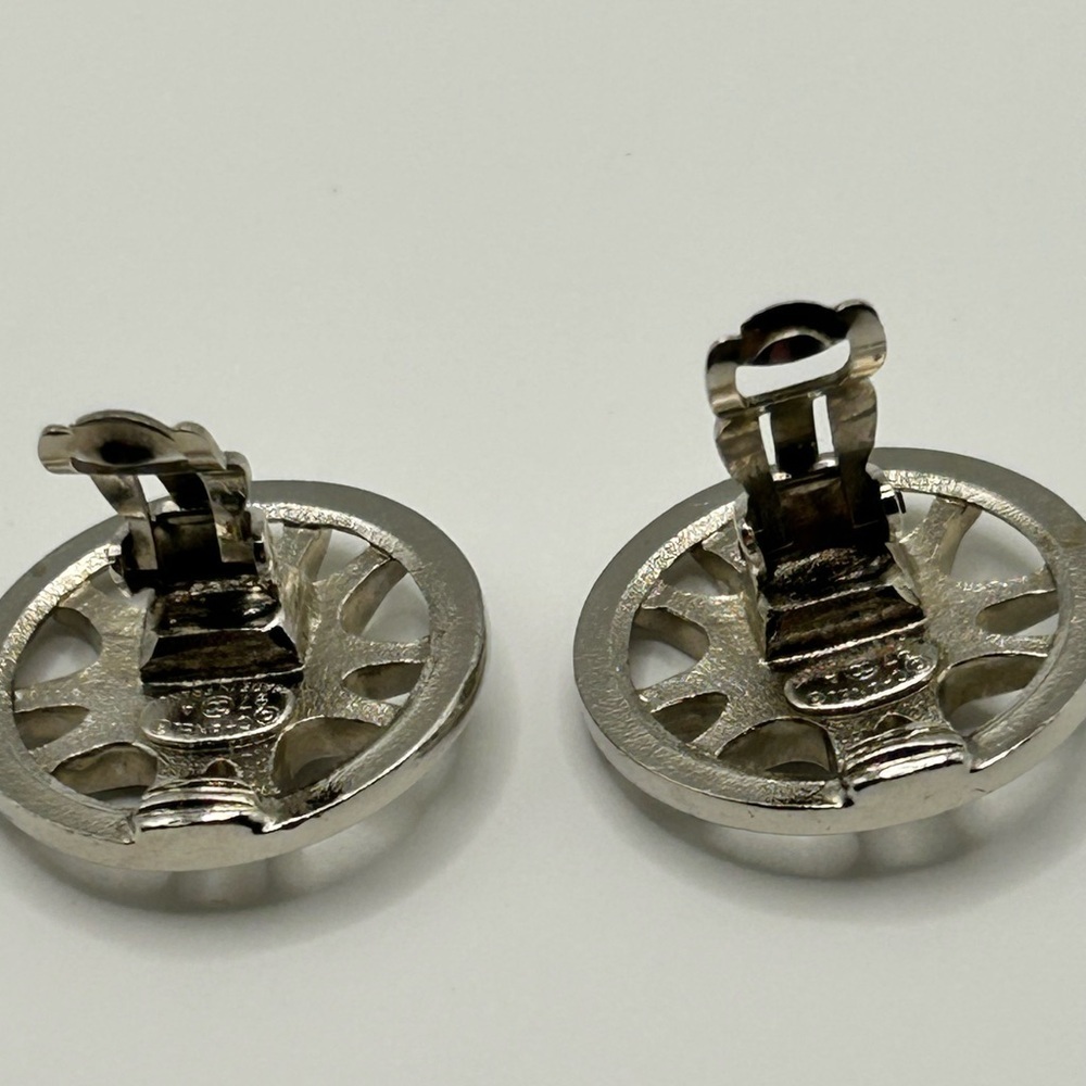 Chanel Silver Coco Mark Earrings - Picture 6 of 9